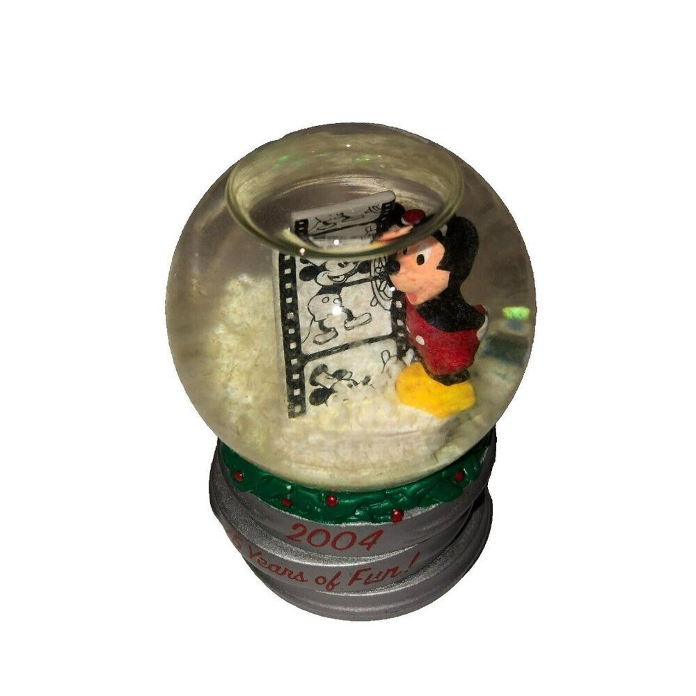 VTG Disney Mickey Mouse 2004 Christmas Mini Snow Globe 75 Years of Fun! JCPenney